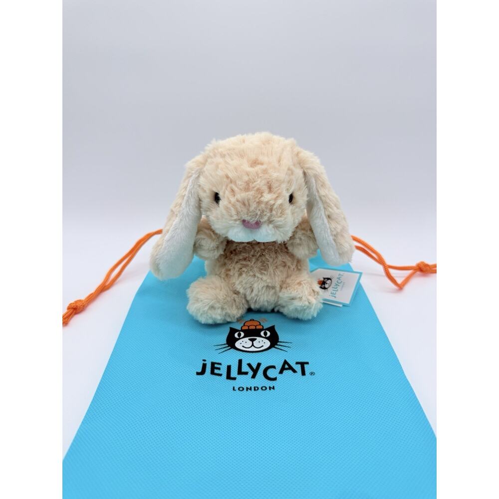 Jellycat Yummy Bunny Beige 6" Plush Stuffed Animal NWT Authentic With Dust Bag